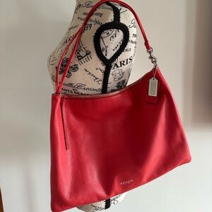 Coach Red Leather Shoulder Bag